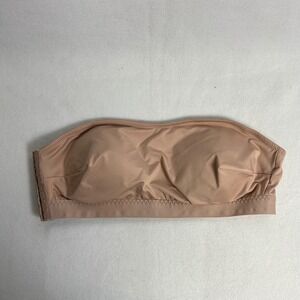 Minimalist Women 4XL Tan Bandeau Strapless Padded‎ Bra Seamless Hook Back